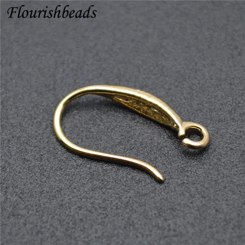 Real Gold Plated Earrings Hooks Color Remain Nickle Free Anti-rust Metal Ear Wire Jewelry Findings 50pcs
