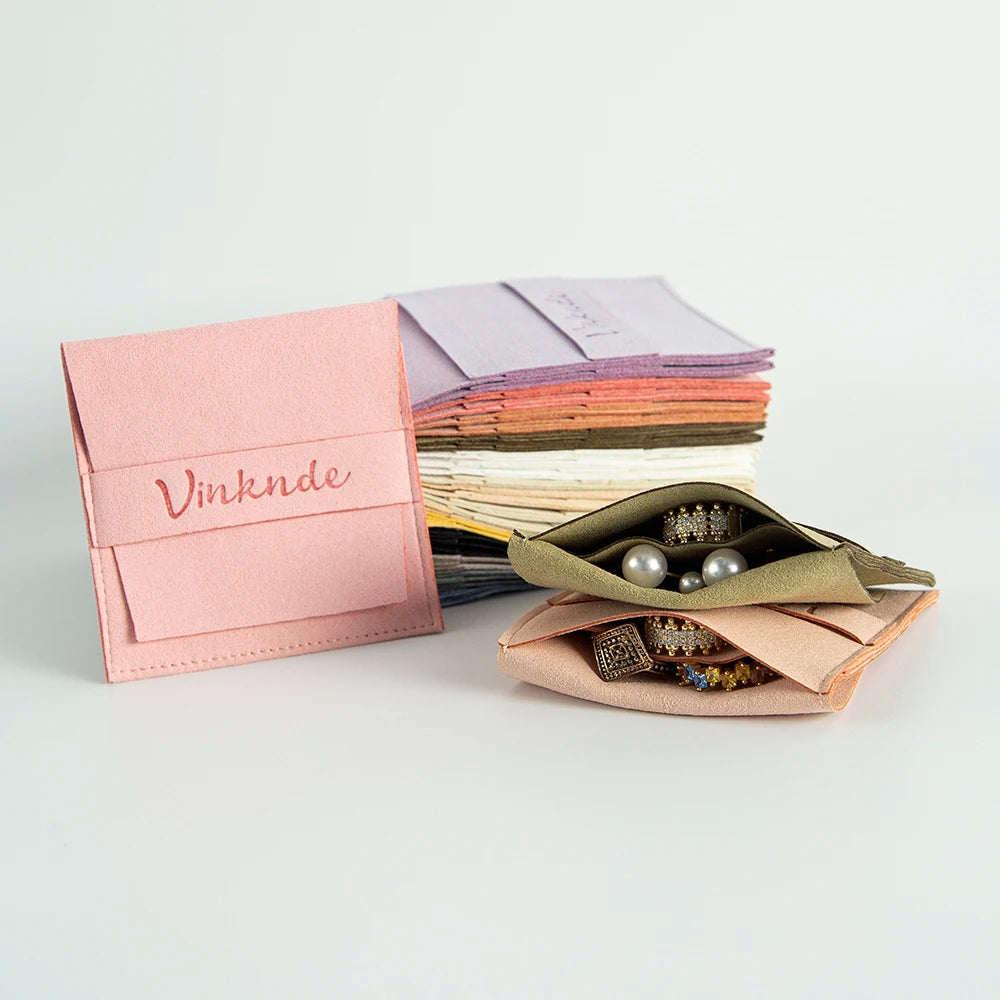 50pcs Microfiber Velvet Cotton Gift Bags with Compartment Custom Logo 10x10cm Jewelry Packaging Dust Pouches Wedding Party Sack