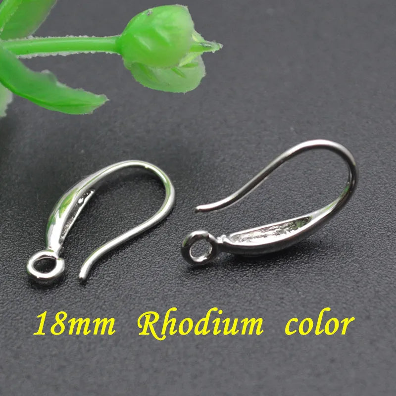 Real Gold Plated Earrings Hooks Color Remain Nickle Free Anti-rust Metal Ear Wire Jewelry Findings 50pcs