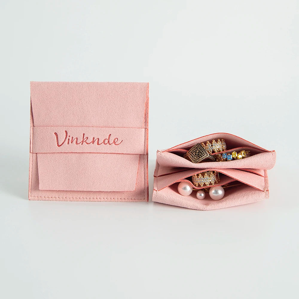 50pcs Microfiber Velvet Cotton Gift Bags with Compartment Custom Logo 10x10cm Jewelry Packaging Dust Pouches Wedding Party Sack