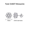 BXINY 7-stone Moissanite Flower Earrings 100%S925 Silver Honeycomb Ear Studs for Women Men Party Gift Fine Jewelry GRA Certified