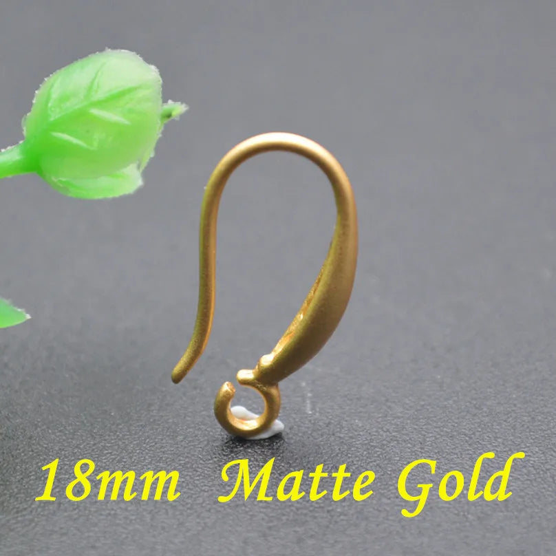Real Gold Plated Earrings Hooks Color Remain Nickle Free Anti-rust Metal Ear Wire Jewelry Findings 50pcs