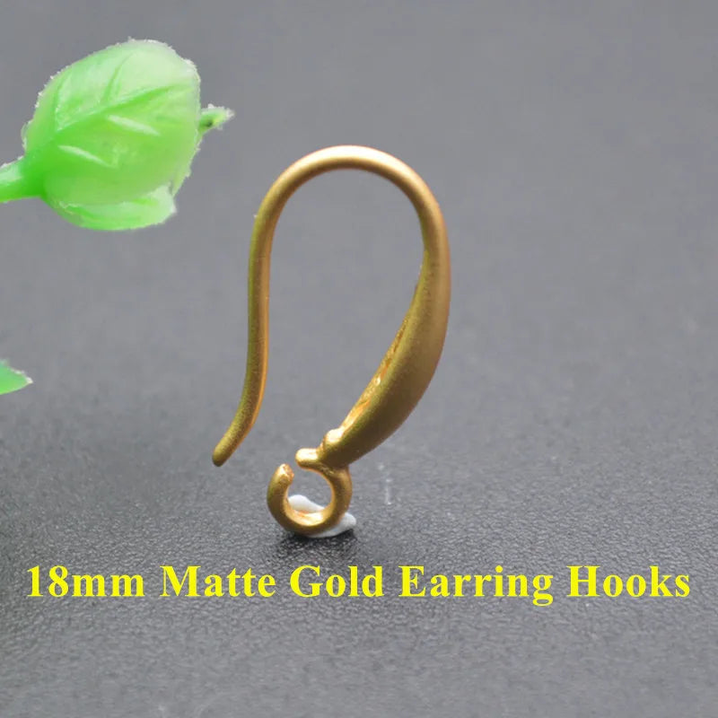 Real Gold Plated Earrings Hooks Color Remain Nickle Free Anti-rust Metal Ear Wire Jewelry Findings 50pcs