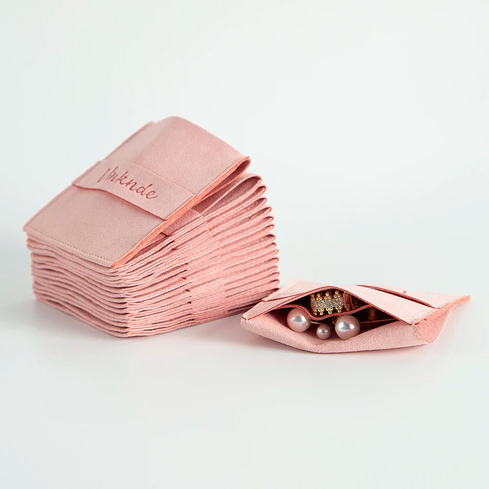 50pcs Microfiber Velvet Cotton Gift Bags with Compartment Custom Logo 10x10cm Jewelry Packaging Dust Pouches Wedding Party Sack